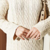 Patterned Knitted Hair Cable Dress Beige - Image 4