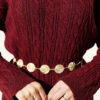 Patterned Knitted Hair Cable Dress Burgundy - immagine 4