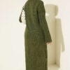 Patterned Knitted Hair Cable Dress Khaki - Imagen 3