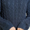 Patterned Knitted Hair Cable Dress Indigo - Imagen 4