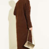Patterned Knitted Hair Cable Dress Brown - Imagen 3