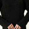 Patterned Knitted Hair Cable Dress Black - Imagen 4