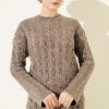 Patterned Knitted Hair Cable Dress Mink – Bild 2