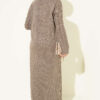 Patterned Knitted Hair Cable Dress Mink – Bild 3