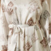 Printed Ruffled Satin Dress Beige - immagine 4