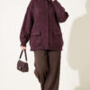 ⁦V-Neck Pocket Knit Cardigan Plum⁩ - الصورة ⁦2⁩