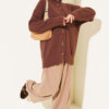 Button-Detail V-Neck Cardigan with Beard Knit Brown - Afbeelding 2