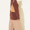 Button-Detail V-Neck Cardigan with Beard Knit Brown - Afbeelding 3