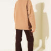 Button-Detail V-Neck Cardigan with Beard Knit Latte - Afbeelding 3