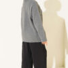 Button-Detail V-Neck Cardigan with Beard Knit Grey - Afbeelding 3
