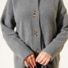 Button-Detail V-Neck Cardigan with Beard Knit Grey - Afbeelding 4