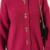 Button-Detail V-Neck Cardigan with Beard Knit Plum – Image 4