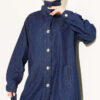 V-Neck Hem-Edge Gathered Cover-up Navy Blue