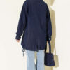 V-Neck Hem-Edge Gathered Cover-up Navy Blue - الصورة 3