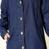 V-Neck Hem-Edge Gathered Cover-up Navy Blue - الصورة 4