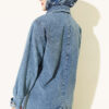 V-Neck Hem-Edge Gathered Cover-up Blue - Afbeelding 3