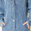 V-Neck Hem-Edge Gathered Cover-up Blue - Afbeelding 4