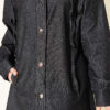 V-Neck Hem-Edge Gathered Cover-up Black - Imagen 4