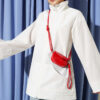 Ribbed High-Collar Zip-Up Coat Ecru
