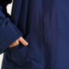 Ribbed High-Collar Zip-Up Coat Navy Blue – Image 4