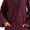 Ribbed High-Collar Zip-Up Coat Plum - الصورة 4