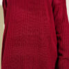 High Neck Ribbed Knit Dress Burgundy – Image 4