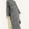 High Neck Ribbed Knit Dress Smoke – Image 2