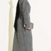 High Neck Ribbed Knit Dress Smoke – Image 3