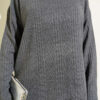 High Neck Ribbed Knit Dress Smoke – Image 4