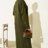 High Neck Ribbed Knit Dress Khaki – Image 3