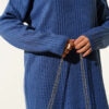 High Neck Ribbed Knit Dress Indigo – Image 4