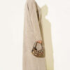 High Neck Ribbed Knit Dress Mink – Image 3