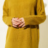 ⁦High Neck Ribbed Knit Dress Oil Green⁩ - الصورة ⁦4⁩