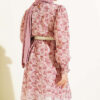 High Neck Mixed Pattern Chiffon Tunic Rose Dust - immagine 3