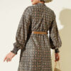Collared Clover Patterned Tunic Green – Image 3