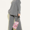 Stitch Detail Basic Knit Two-Piece Set Smoke