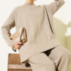 Stitch Detail Basic Knit Two-Piece Set Mink - الصورة 2