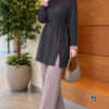 Long-sleeve crew neck tunic with ribbed trim Smoke – Bild 2