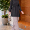 Long-sleeve crew neck tunic with ribbed trim Smoke – Bild 3