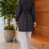 Long-sleeve crew neck tunic with ribbed trim Smoke – Bild 4