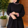 Long-sleeve crew neck tunic with ribbed trim Black – Bild 3