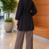 Long-sleeve crew neck tunic with ribbed trim Black – Bild 4