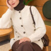 Button-Detailed Bearded Cardigan Ecru