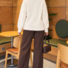 Button-Detailed Bearded Cardigan Ecru - Image 4