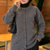 Button-Detailed Bearded Cardigan Smoke