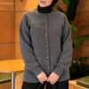 Button-Detailed Bearded Cardigan Smoke - Image 3