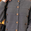 Button-Detailed Bearded Cardigan Slate Grey – Bild 4