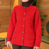 Button-Detailed Bearded Cardigan Red - Image 3