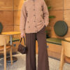 Button-Detailed Bearded Cardigan Latte - Image 2