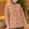 Button-Detailed Bearded Cardigan Latte - Image 3